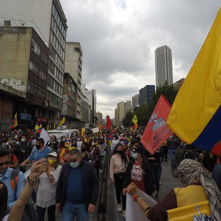 Street protest in Colombia, South America